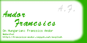 andor francsics business card